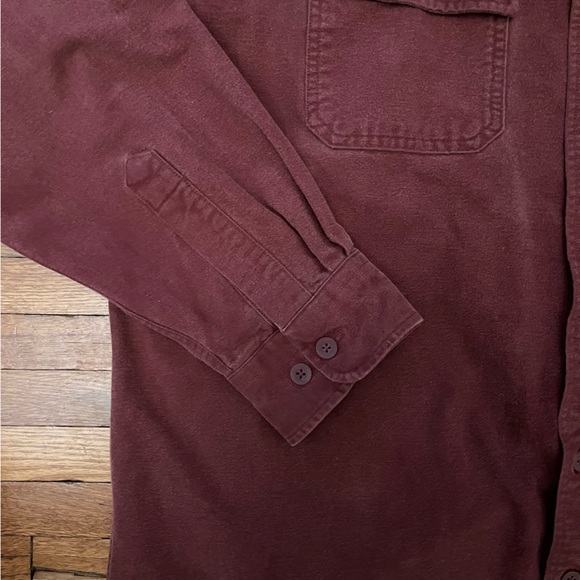 LL Bean Chamois Cloth Button Up Shirt Mens Size XL Tall Maroon Casual Cotton - Picture 5 of 9